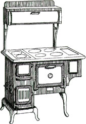 A wood-burning cook stove