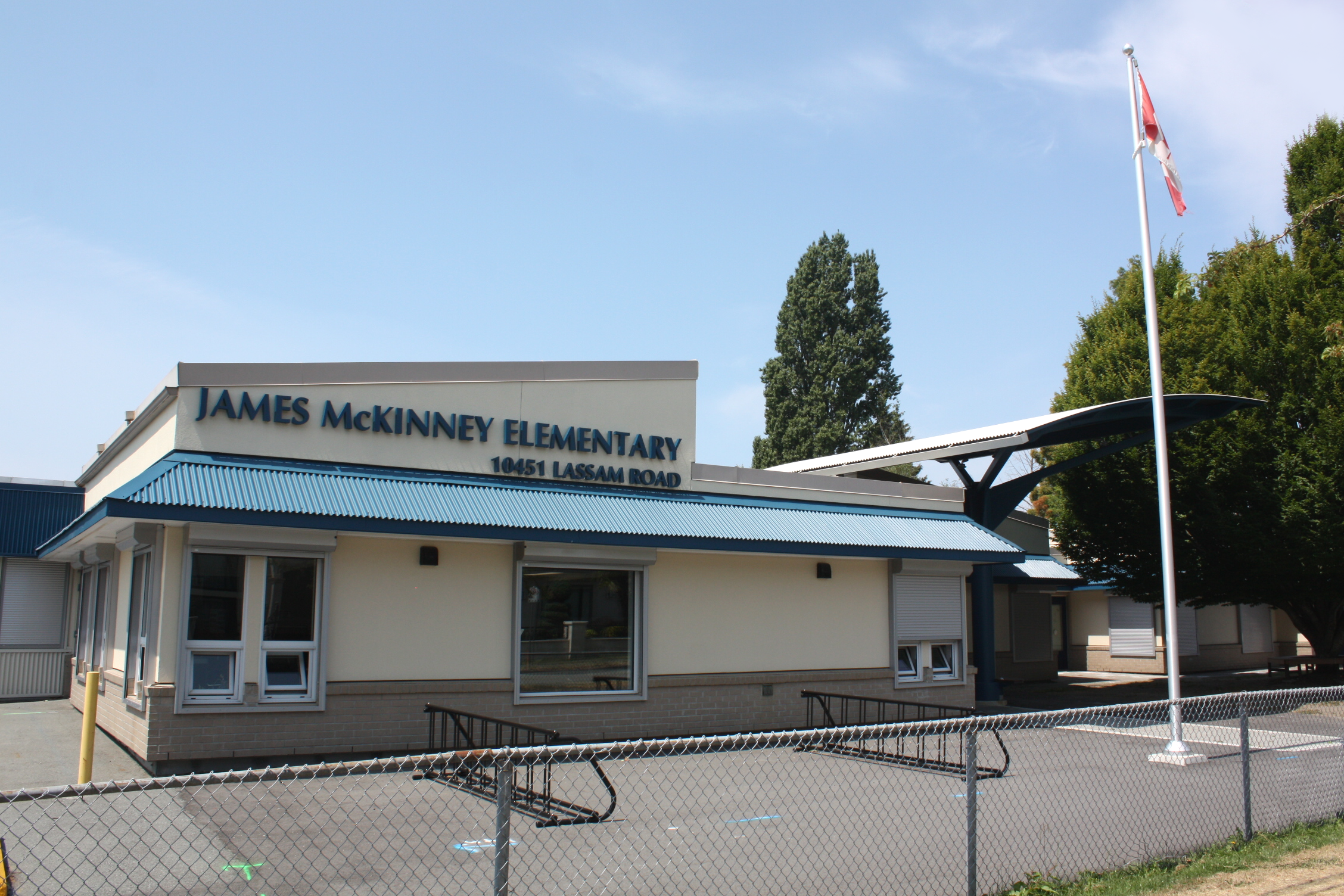 Front view of James McKinney Elementary School