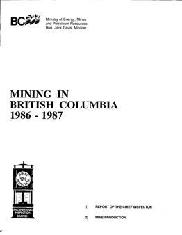 Mining in British Columbia, 1986-1988