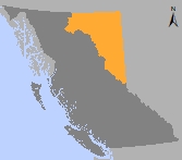 Map of B.C. showing the North East natural resource region.