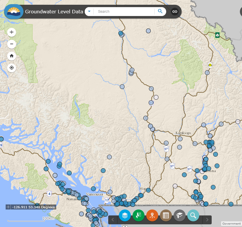 Image of Groundwater Level Interactive Map