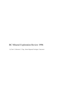 BC Mineral Exploration Review 1996