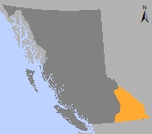 Map of B.C showing Kootenay / Boundary natural resource region