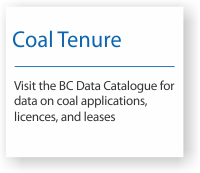 Coal license and lease information on the BC Data Catalogue
