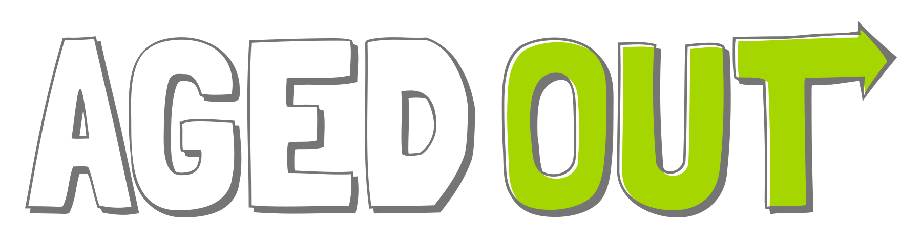 AgedOut.com logo on purple background