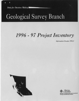 Geological Survey Branch, 1996-97 Project Inventory