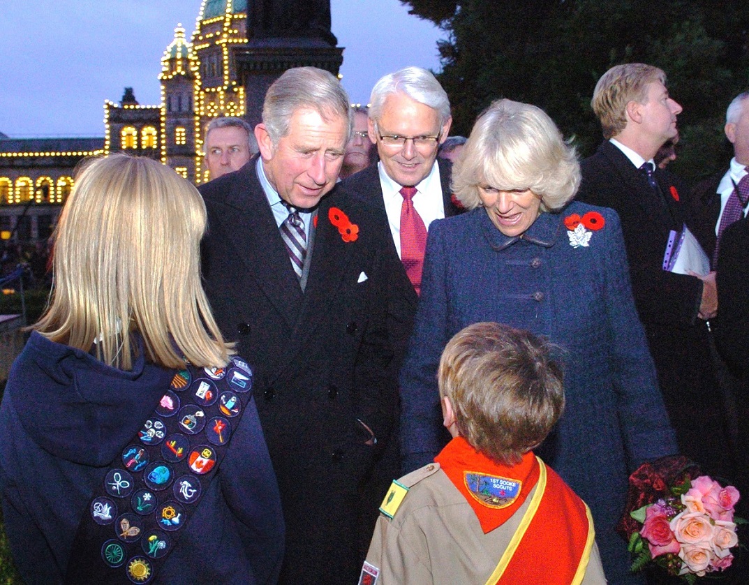 Prince of Wales and Duchess of Cornwall were greeted by children at the B.C. Parliament Buildings 