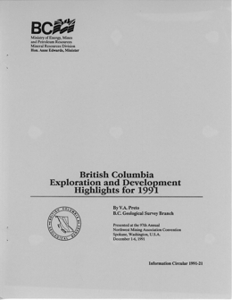 British Columbia Exploration and Development Highlights for 1991 