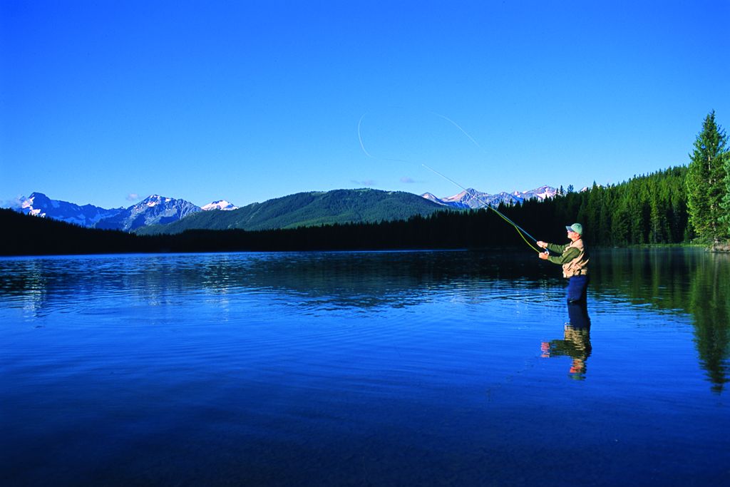 Angler on Spruce Lake, South Chilcotin, B.C. 