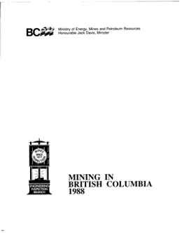 Mining in British Columbia 1988