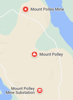 Screenshot of the interactive Mount Polley Mine map