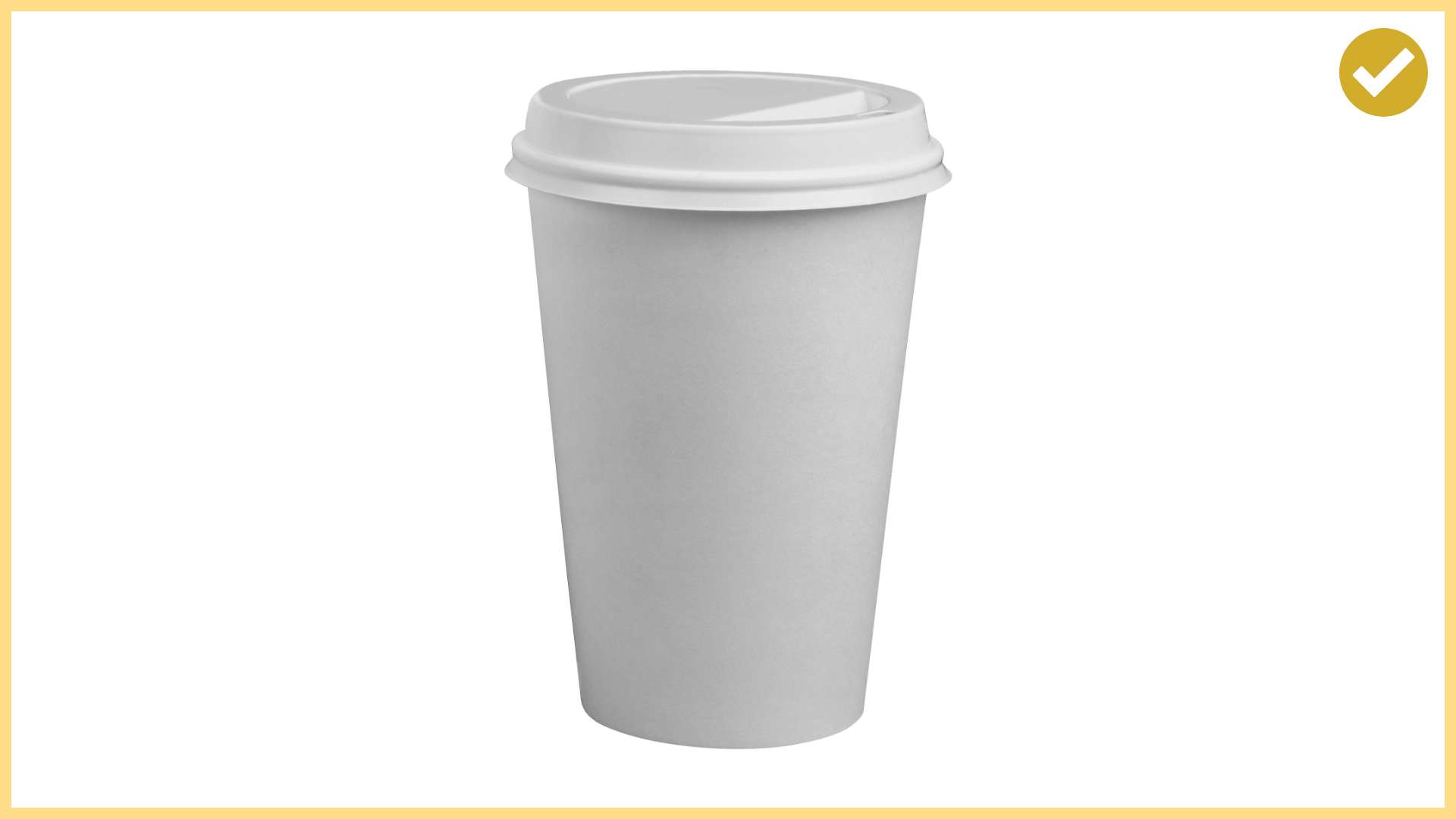 white paper cup with recyclable plastic lid