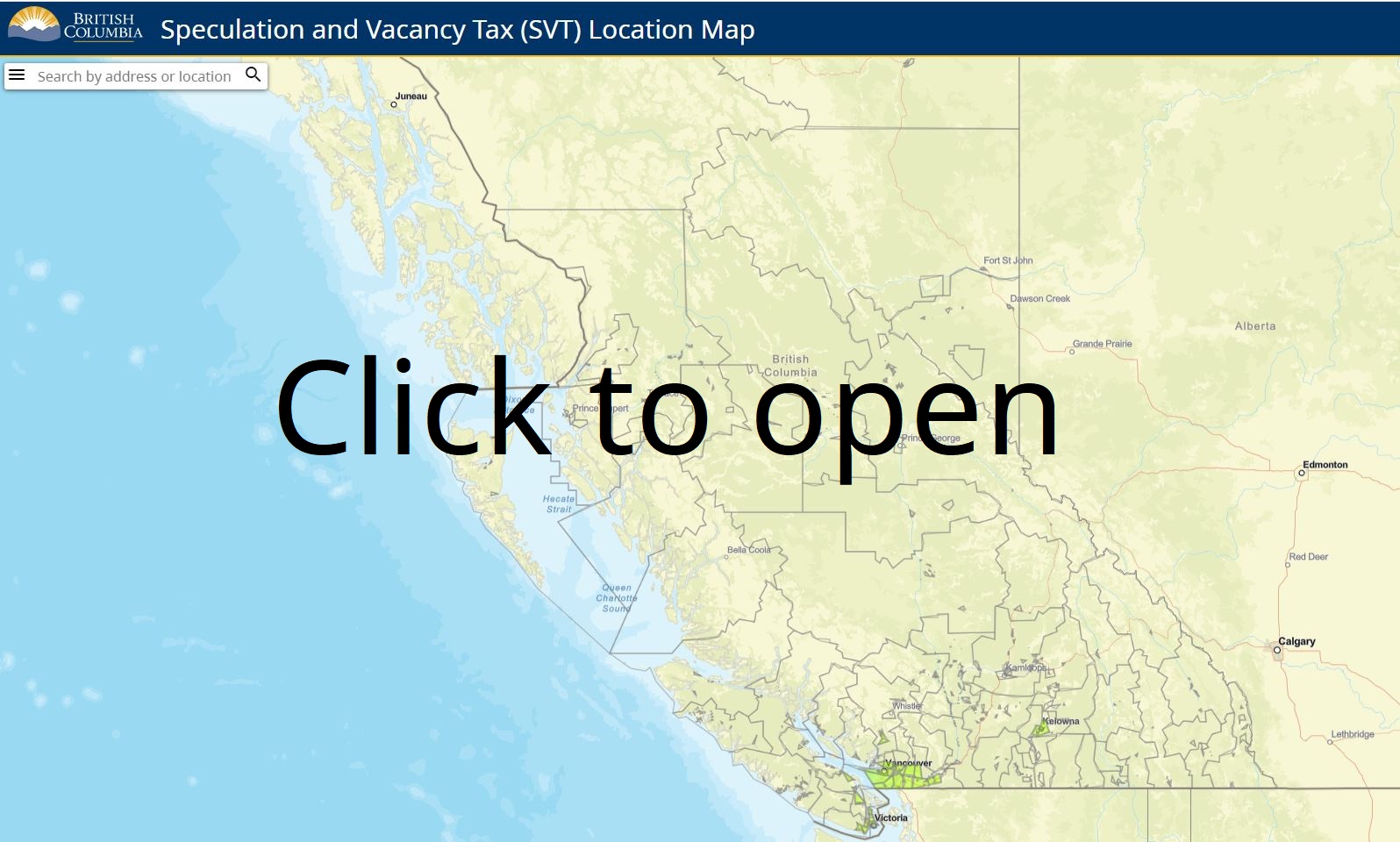 Link to open the speculation and vacancy tax location map
