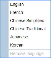 foreign language drop-down options