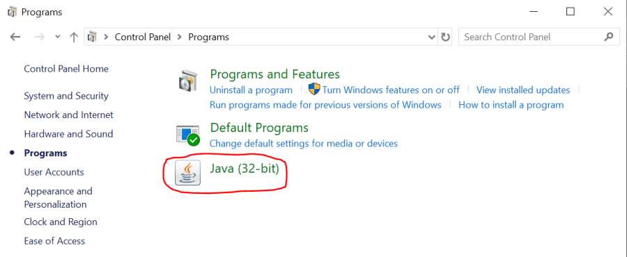 Select Java application