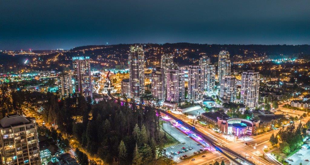 Aerial shot of the City of Coquitlam