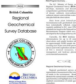 British Columbia Regional Geochemical Survey Database