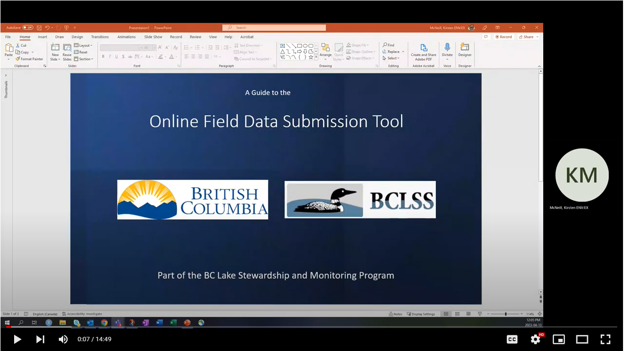 Link to YouTube video: How to fill out the Field Data Submission Tool