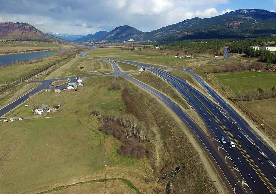Highway 1 Monte Creek to Pritchard Province of British Columbia