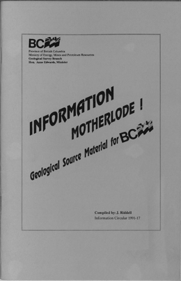 Information Motherlode - Geological Source Material for BC