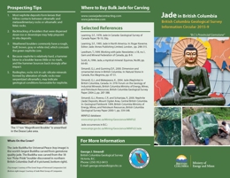 Jade in British Columbia. Information Circular 2015-09