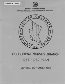 Geological Survey Branch, 1988-89 Project Inventory and Plan