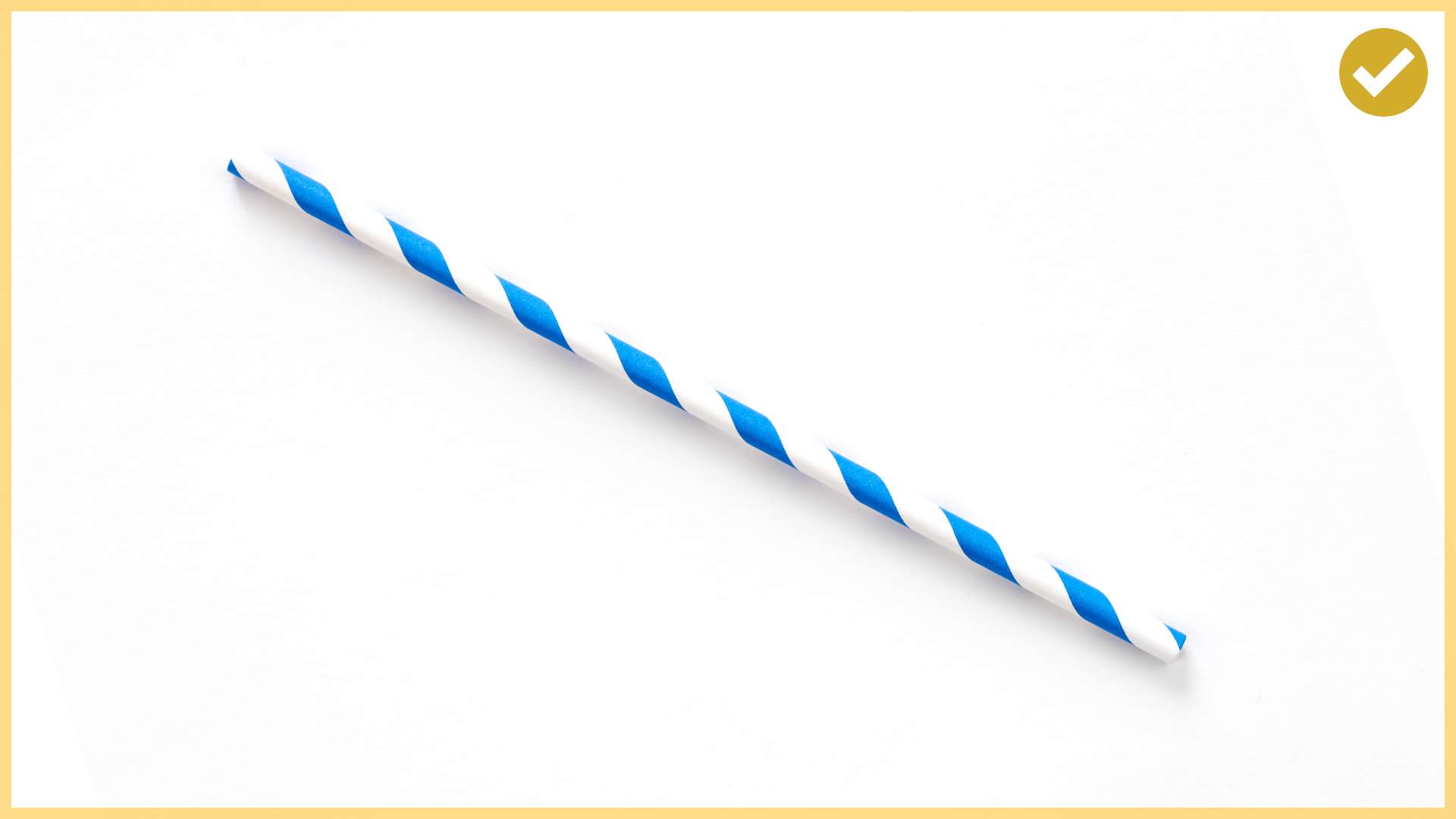 white and blue paper straw