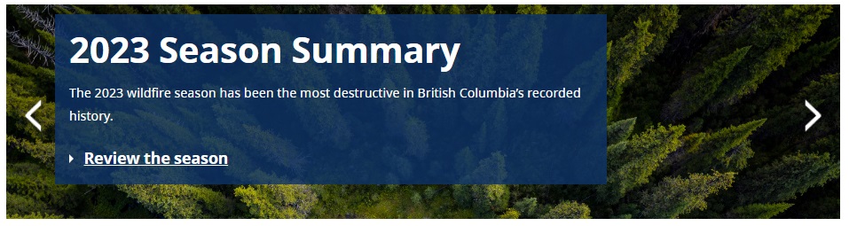 Sample CMS Lite carousel from BC Wildfire