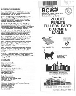 Zeolite, Perlite, Fullers Earth, Diatomite, Kaolin
