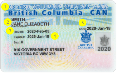 Front of Non-Photo BC Services Card
