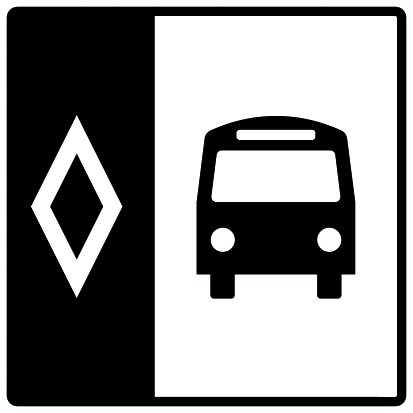 High occupancy vehicle - bus only sign