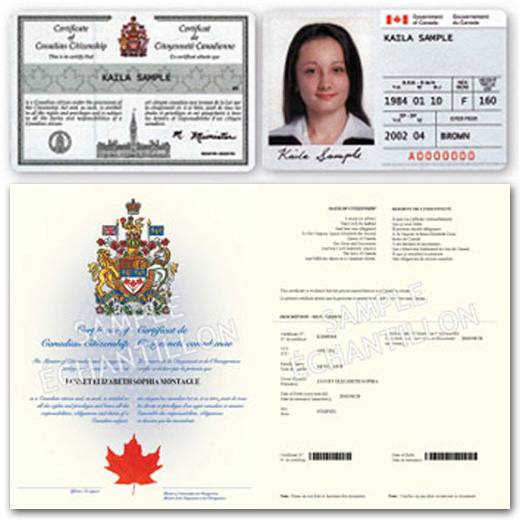 canadian citizenship card and certificate example