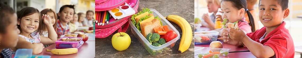 Kids eating healthy food at school