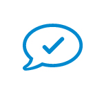 Conversation bubble icon with a checkmark