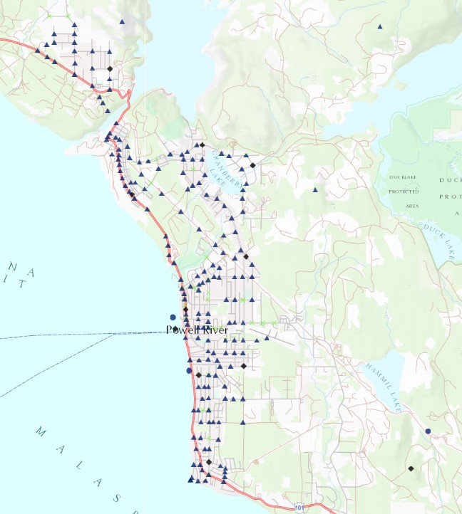 Figure 1: The Powell River ISA as Shown in iMaps