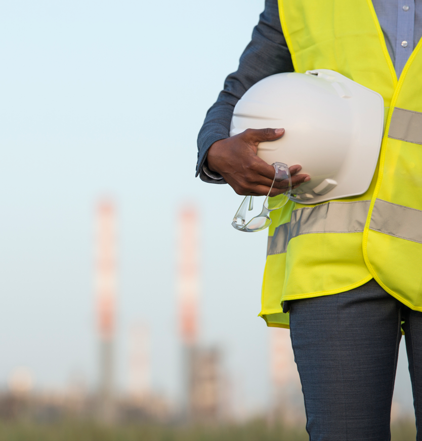 worker and landscape