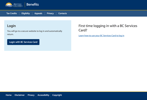 bc services card login launch page