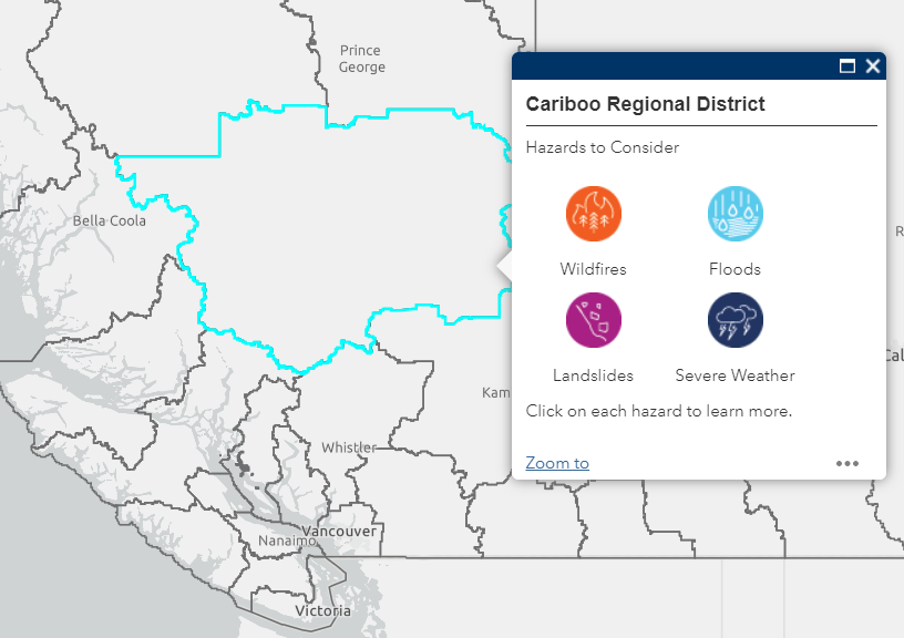 British Columbia hazard map Province of British Columbia