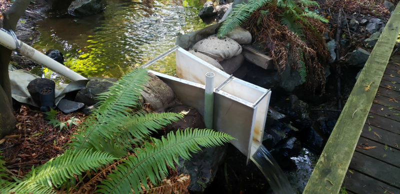 Measuring flow using a temporary flume