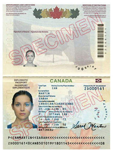 diplomatic passport example