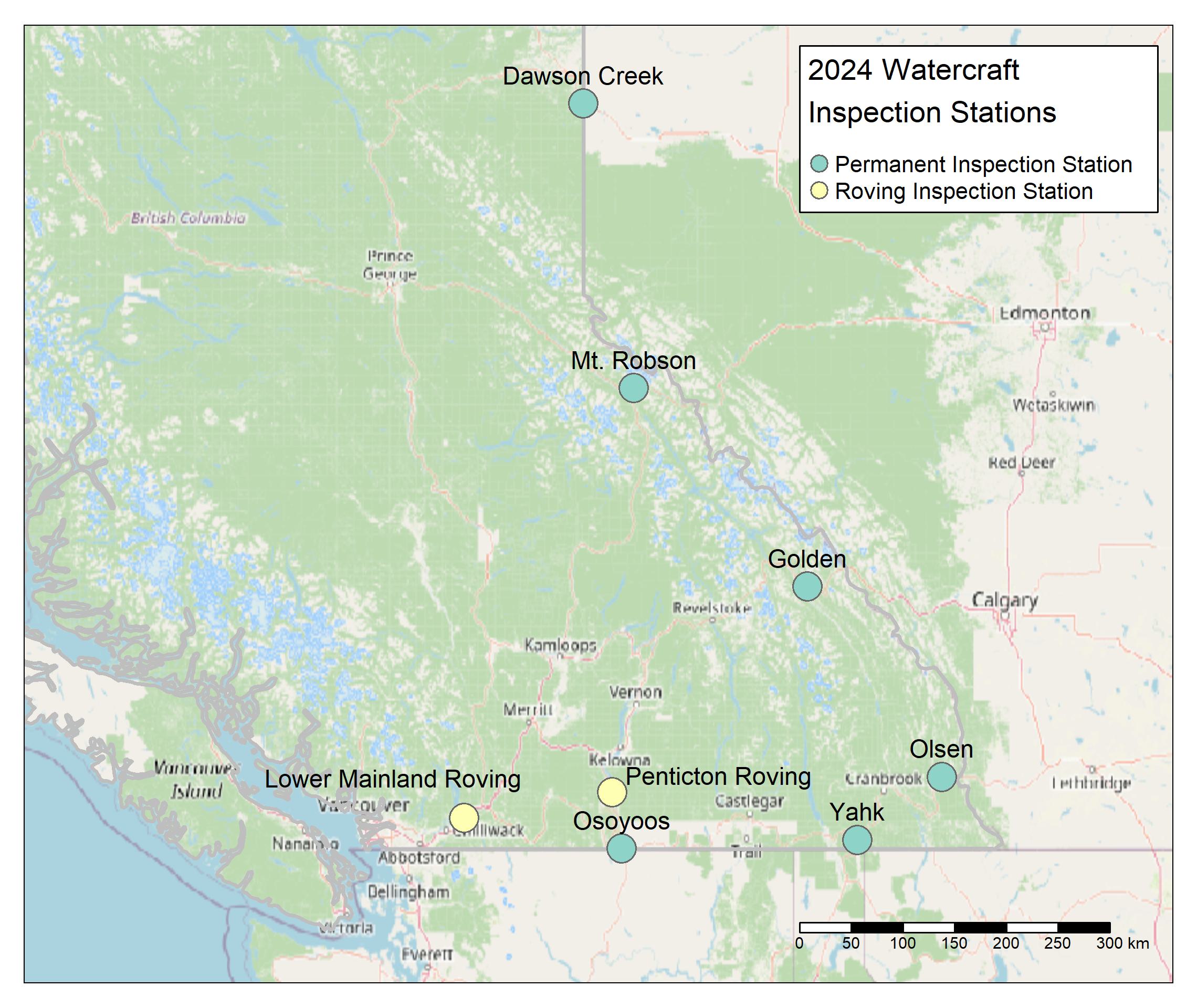 Inspection stations for watercraft entering and exiting BC