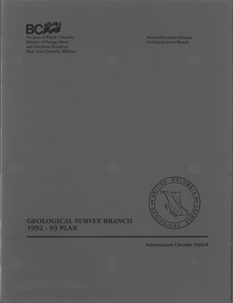 Geological Survey Branch, 1992-93 Plan