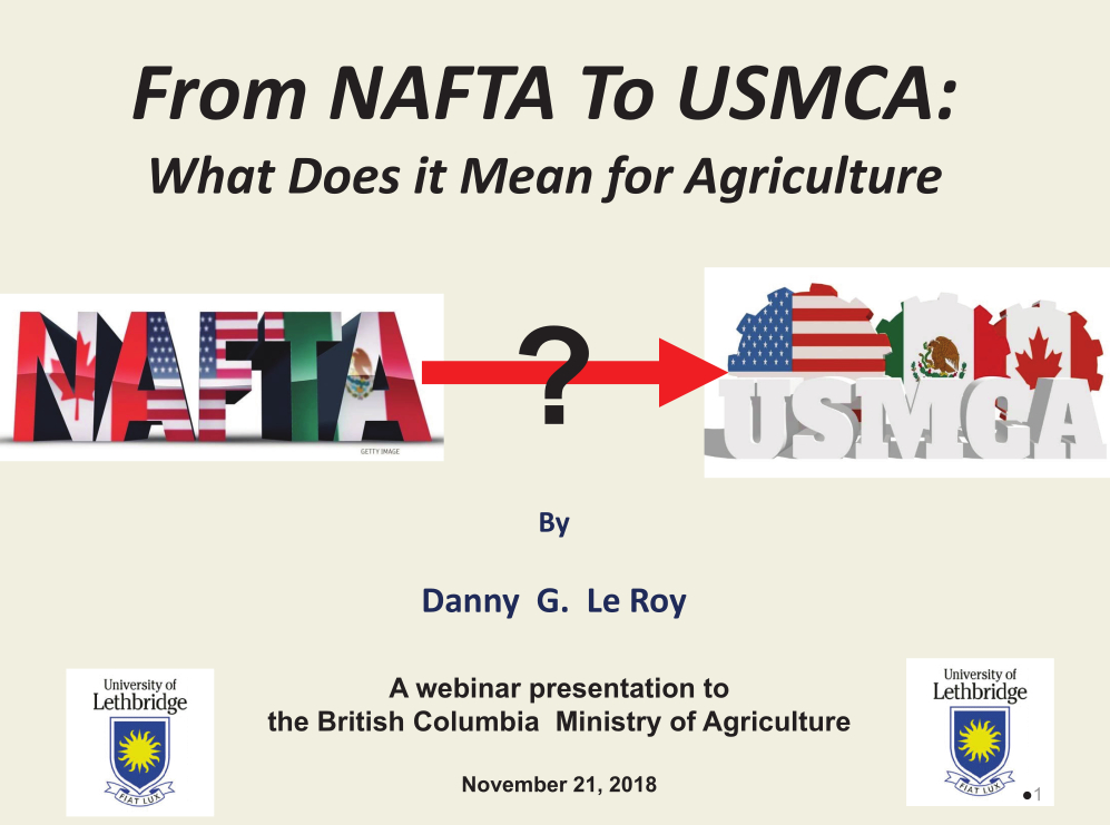 From NAFTA to USMCA presentation title slide