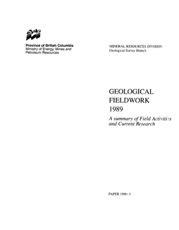 Geological Fieldwork 1989