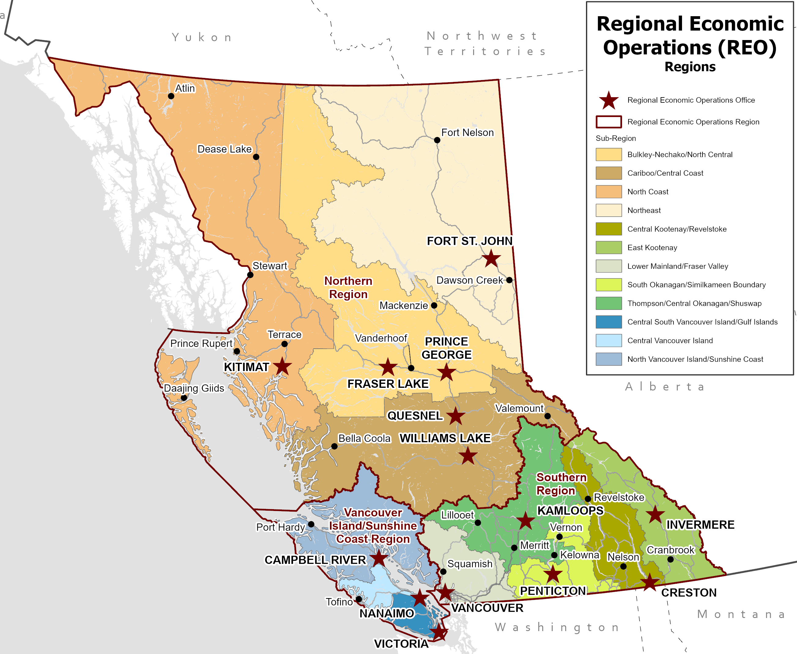 Economic Regions in British Columbia Canada