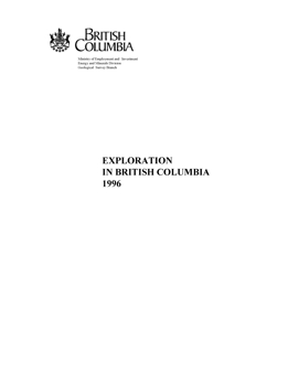 Exploration in British Columbia, 1996
