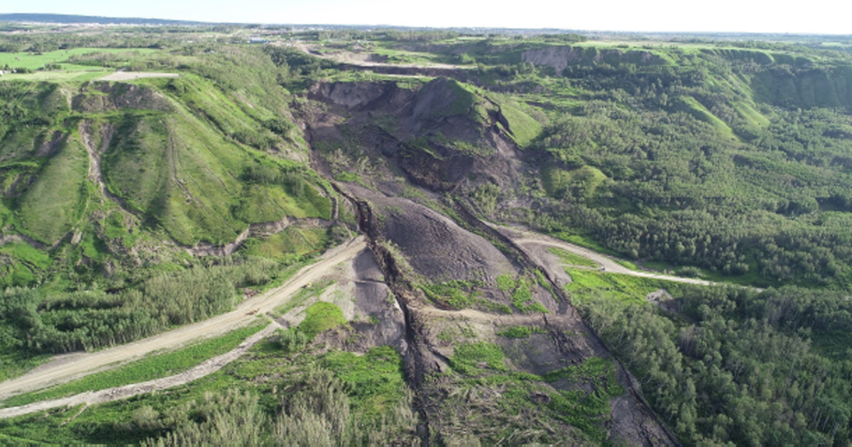 View of Old Fort Road Landslide