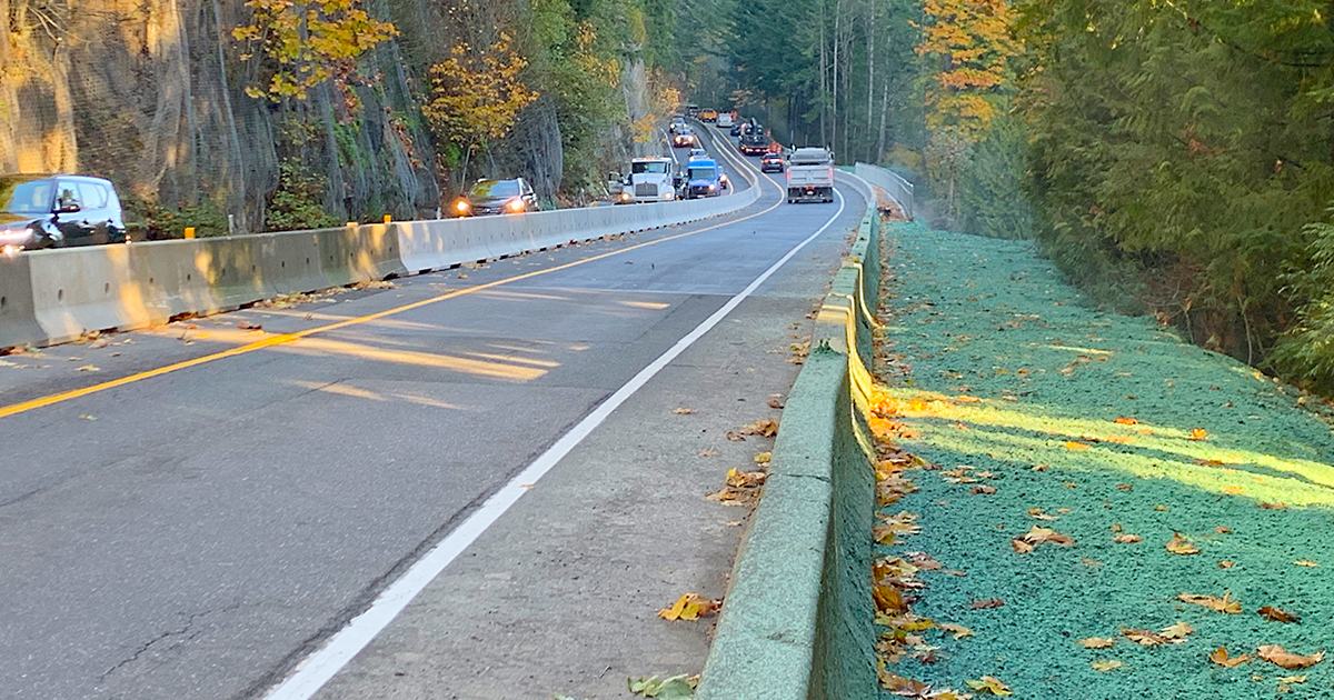 Highway 1 - Malahat Tunnel Hill washout repairs completed October 2023