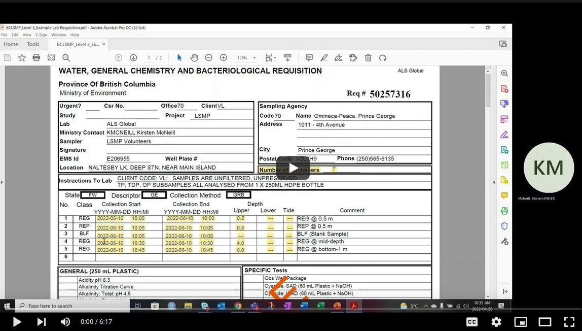 Link to YouTube video: How to fill out a Lab Requistion form