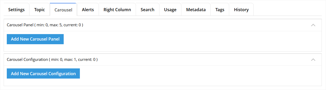 Carousel tab in CMS Lite Carousel tab in CMS Lite